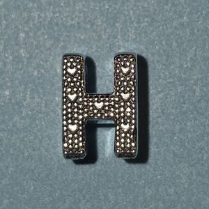 Silver Studded Letter 'H' Wall Decor